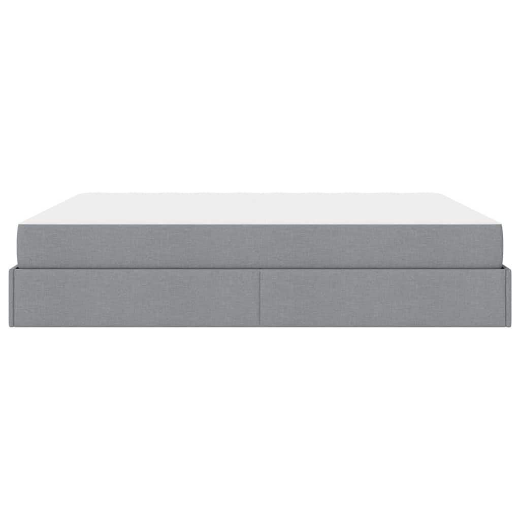 Sengestel Med Opbevaring Lysegrå 180 X 200 Cm Stof - Billede 8