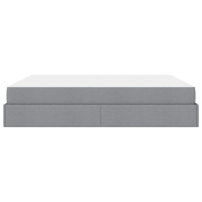 Sengestel Med Opbevaring Lysegrå 180 X 200 Cm Stof - Billede 8