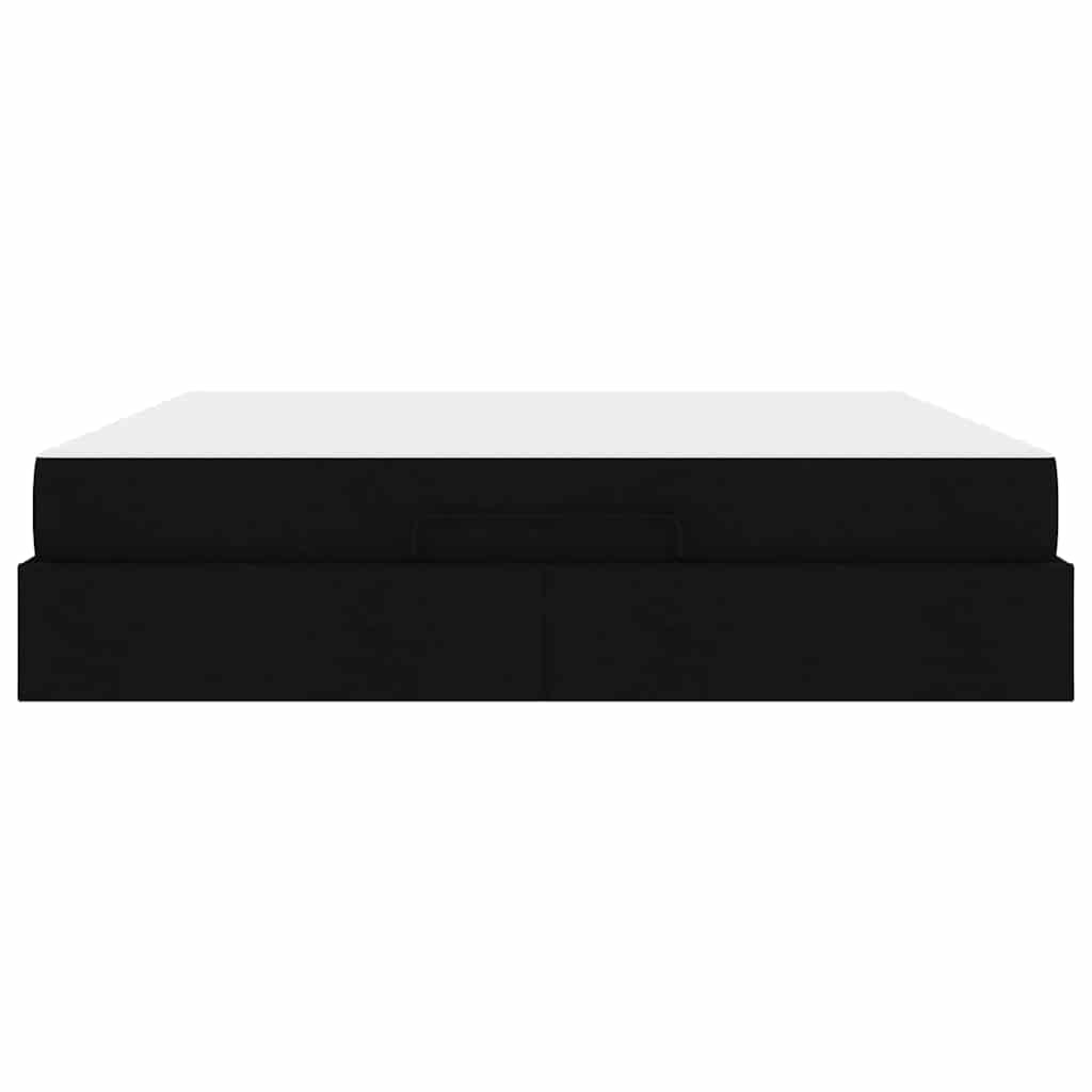 Sengestel Med Opbevaring Blcak 180 200 Cm Stof - Billede 7