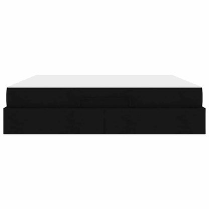 Sengestel Med Opbevaring Blcak 180 200 Cm Stof - Billede 7