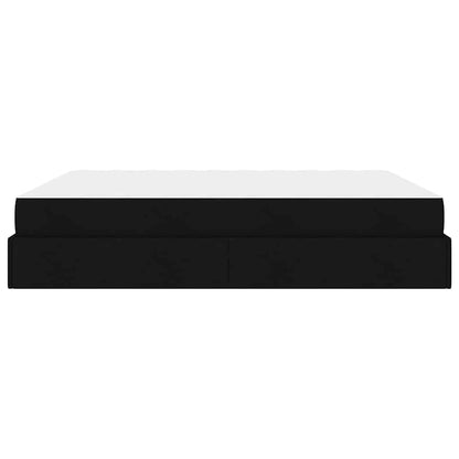 Sengestel Med Opbevaring Blcak 180 200 Cm Stof - Billede 8