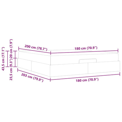 Sengestel Med Opbevaring Blcak 180 200 Cm Stof - Billede 12
