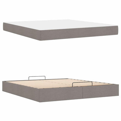 Sengestel Med Opbevaring Gråbrun 180 X 200 Cm Stof - Billede 5