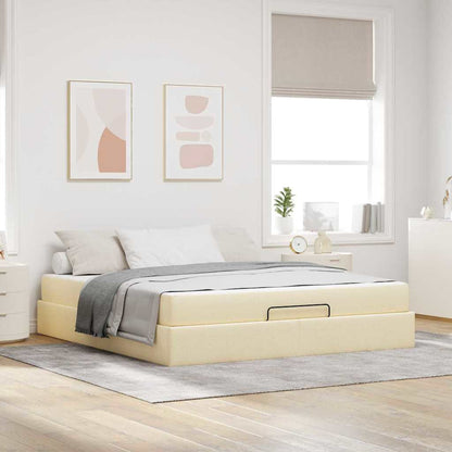 Sengestel Med Opbevaring Creme 180 X 200 Cm Stof - Hovedbillede