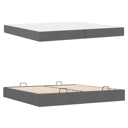 Sengestel Med Opbevaring Mørkegrå 200 X 200 Cm Stof - Billede 5