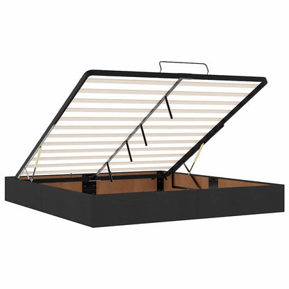 Sengestel Med Opbevaring Blcak 200 X 200 Cm Stof - Billede 12