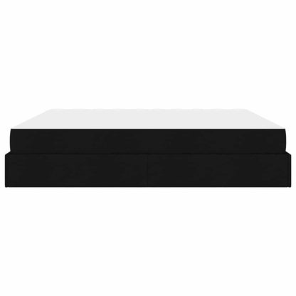 Sengestel Med Opbevaring Blcak 200 X 200 Cm Stof - Billede 7