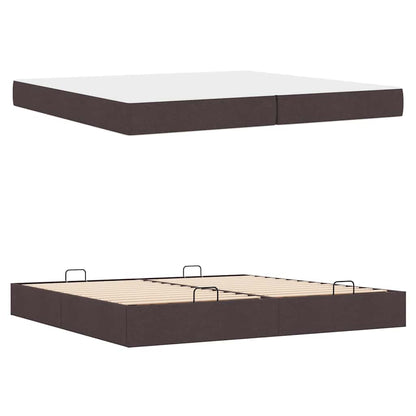 Sengestel Med Opbevaring Mørkebrun 200 X 200 Cm Stof - Billede 5