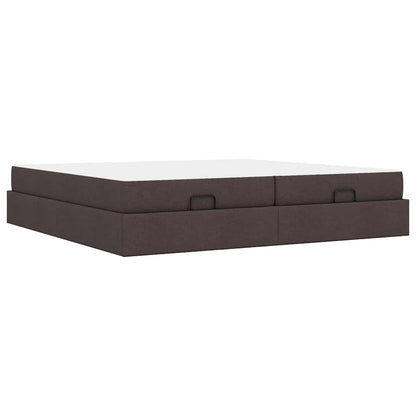 Sengestel Med Opbevaring Mørkebrun 200 X 200 Cm Stof - Billede 8