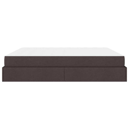 Sengestel Med Opbevaring Mørkebrun 200 X 200 Cm Stof - Billede 7