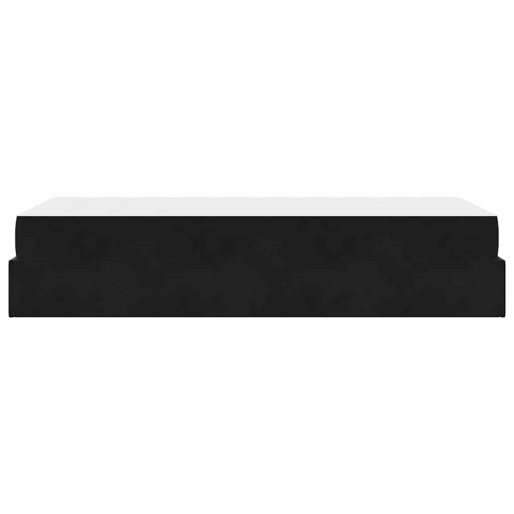 Sengestel Med Madras Med Opbevaring Blcak 90 X 200 Cm Fløjl - Billede 8