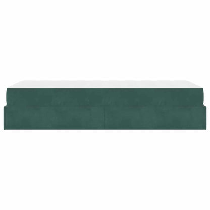 Sengestel Med Madras Med Opbevaring Mørkegrøn 90 X 200 Cm Fløjl - Billede 7