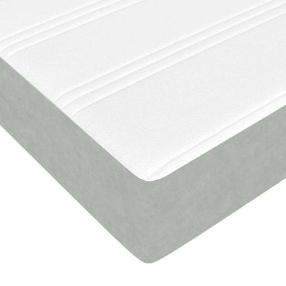 Sengestel Med Madras Med Opbevaring Lysegrå 120 X 190 Cm Fløjl - Billede 10