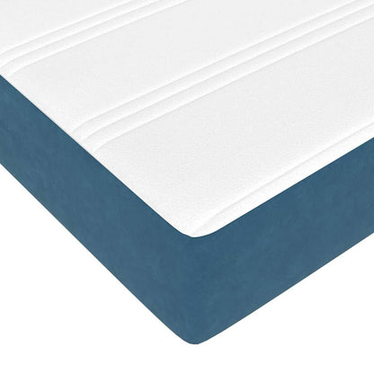 Sengestel Med Madras Med Opbevaring Blå 120 X 190 Cm Fløjl - Billede 10