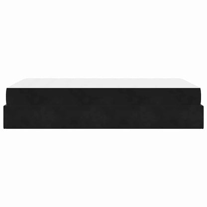 Sengestel Med Madras Med Opbevaring Blcak 140 X 190 Cm Fløjl - Billede 7