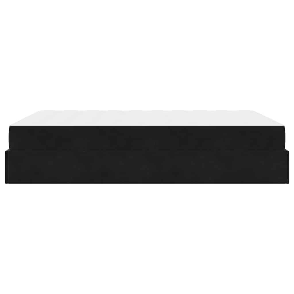 Sengestel Med Madras Med Opbevaring Blcak 140 X 200 Cm Fløjl - Billede 8