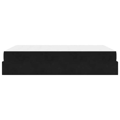 Sengestel Med Madras Med Opbevaring Blcak 140 200 Cm Fløjl - Billede 8