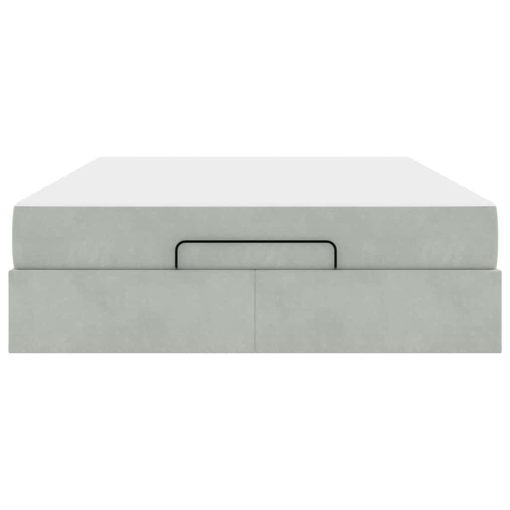 Sengestel Lysegrå 160 X 200 Cm Fløjl - Billede 7