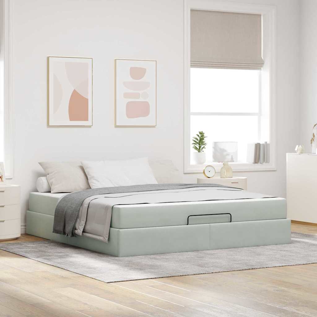 Sengeramme Med Madras 2 Stk. Fløjl - Variant 3399576
