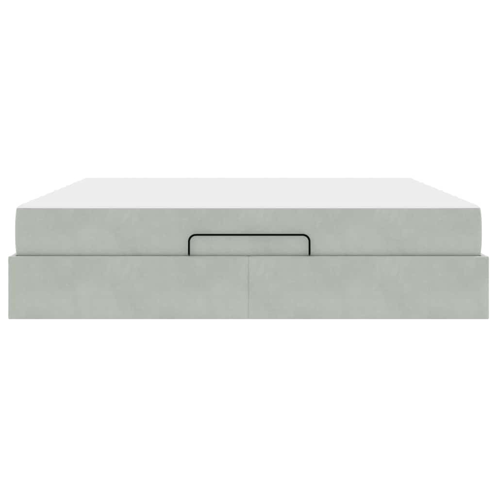 Sengestel Lysegrå 180 X 200 Cm Fløjl - Billede 7