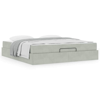 Sengestel Lysegrå 180 200 Cm Fløjl - Billede 4