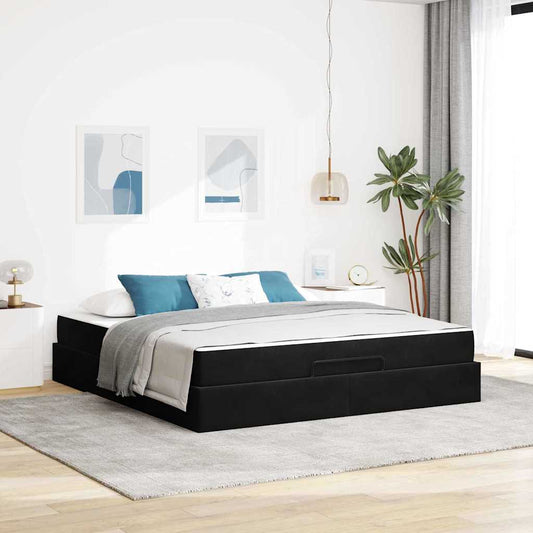 Sengestel Blcak 180 X 200 Cm Fløjl - Hovedbillede