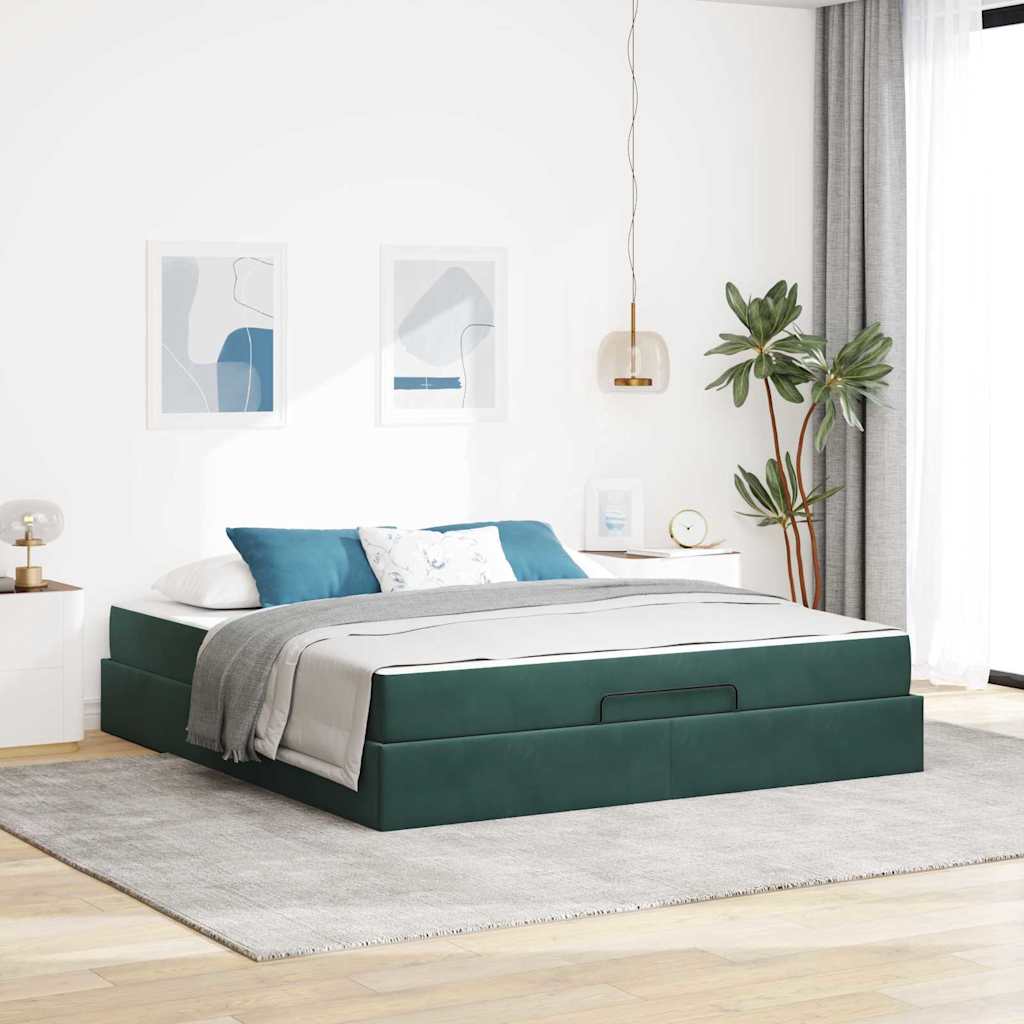 Sengeramme Med Madras 2 Stk. Fløjl - Variant 3399579