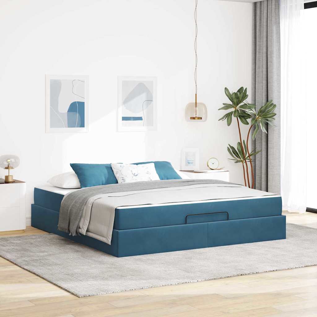 Sengeramme Med Madras 2 Stk. Fløjl - Variant 3399580