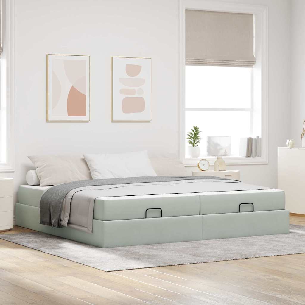 Sengeramme Med Madras 2 Stk. Fløjl - Variant 3399582
