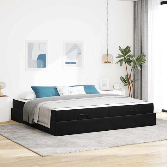 Sengestel Blcak 200 X 200 Cm Fløjl - Hovedbillede