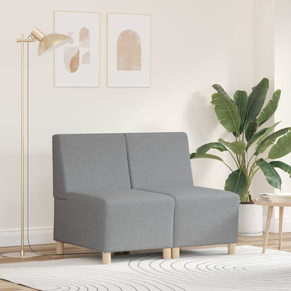 Modulsofa Enhed Uden Arme 2 Pcs Lysegrå 55 X 74 X 82 Cm Stof - Hovedbillede