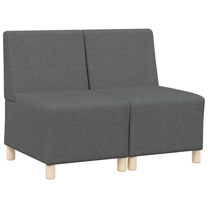 Modulsofa Enhed Uden Arme 2 Pcs Mørkegrå 55 X 74 X 82 Cm Stof - Billede 2