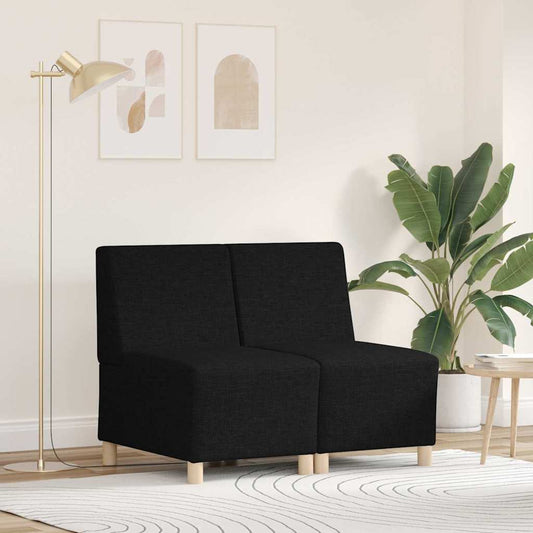 Modulsofa Enhed Uden Arme 2 Pcs Sort 55 X 74 X 82 Cm Stof - Hovedbillede