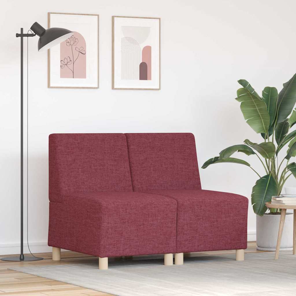 Modulsofa Enhed Uden Arme 2 Pcs Rød 55 X 74 X 82 Cm Stof - Hovedbillede