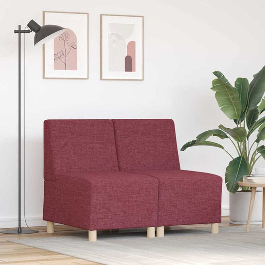 Modulsofa Enhed Uden Arme 2 Pcs Rød 55 X 74 X 82 Cm Stof - Hovedbillede