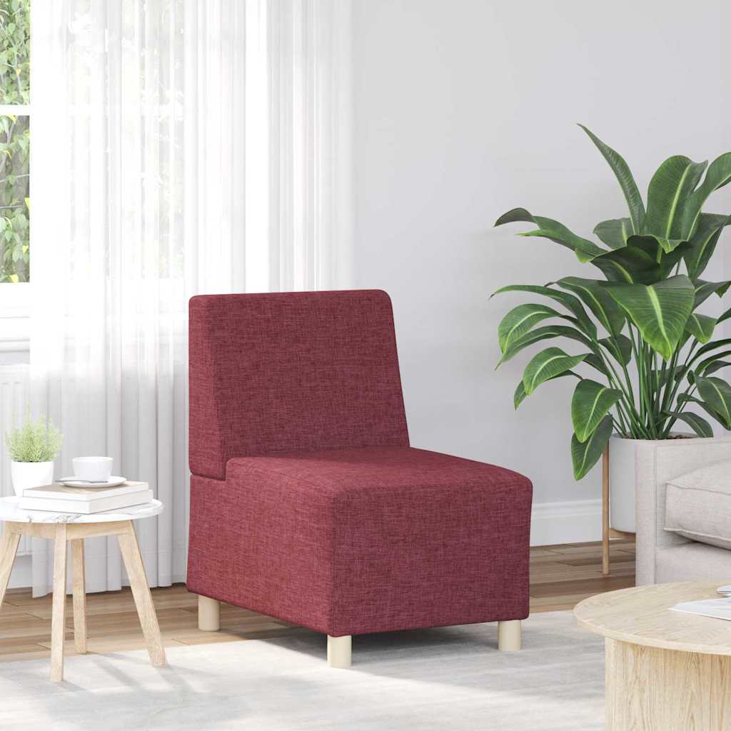 Modulsofa Enhed Uden Arme 2 Pcs Rød 55 X 74 X 82 Cm Stof - Billede 3