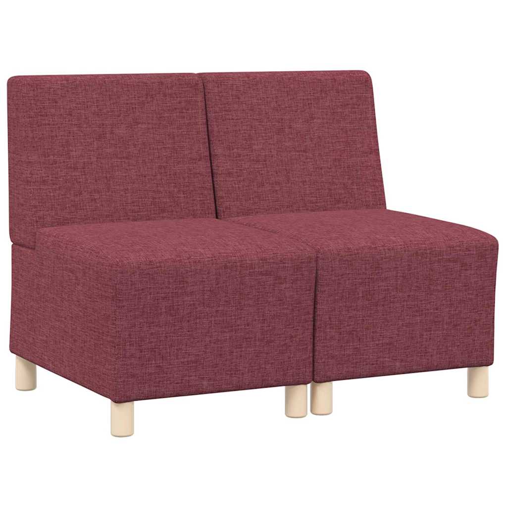 Modulsofa Enhed Uden Arme 2 Pcs Rød 55 X 74 X 82 Cm Stof - Billede 2