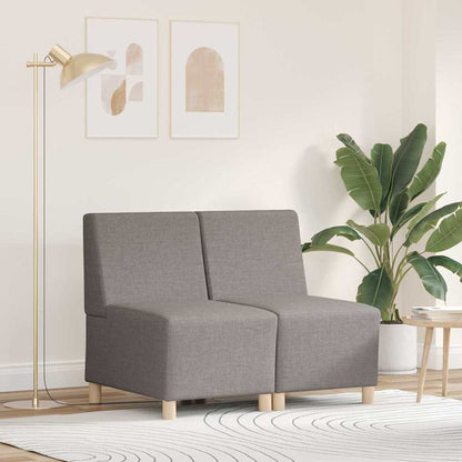 Modulsofa Enhed Uden Arme 2 Pcs Gråbrun 55 X 74 X 82 Cm Stof - Hovedbillede