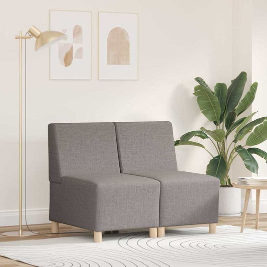 Modulsofa Enhed Uden Arme 2 Pcs Gråbrun 55 X 74 X 82 Cm Stof - Hovedbillede
