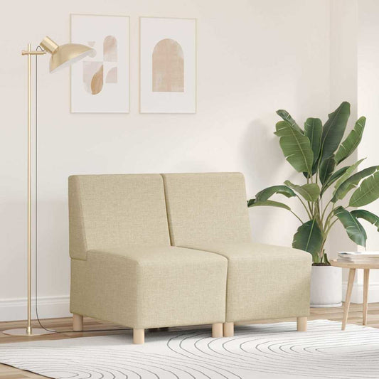 Modulsofa Enhed Uden Arme 2 Pcs Creme 55 X 74 X 82 Cm Stof - Hovedbillede