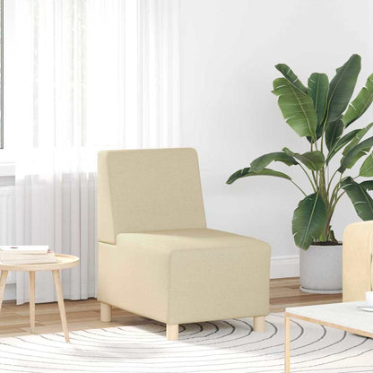 Modulsofa Enhed Uden Arme 2 Pcs Creme 55 X 74 X 82 Cm Stof - Billede 3