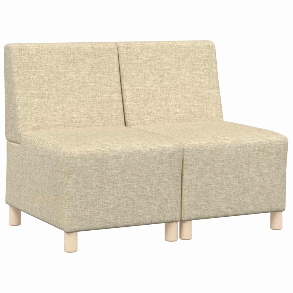 Modulsofa Enhed Uden Arme 2 Pcs Creme 55 X 74 X 82 Cm Stof - Billede 2