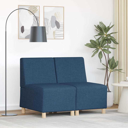 Modulsofa Enhed Uden Arme 2 Pcs Blå 55 X 74 X 82 Cm Stof - Hovedbillede