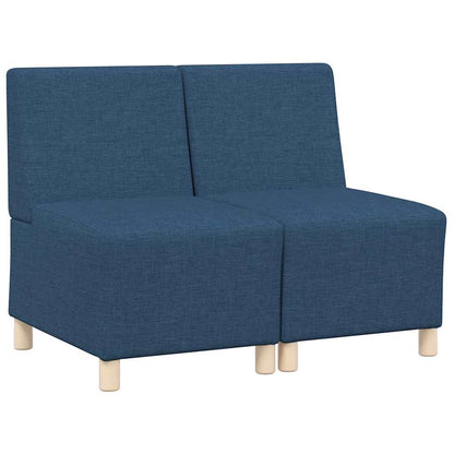 Modulsofa Enhed Uden Arme 2 Pcs Blå 55 X 74 X 82 Cm Stof - Billede 2
