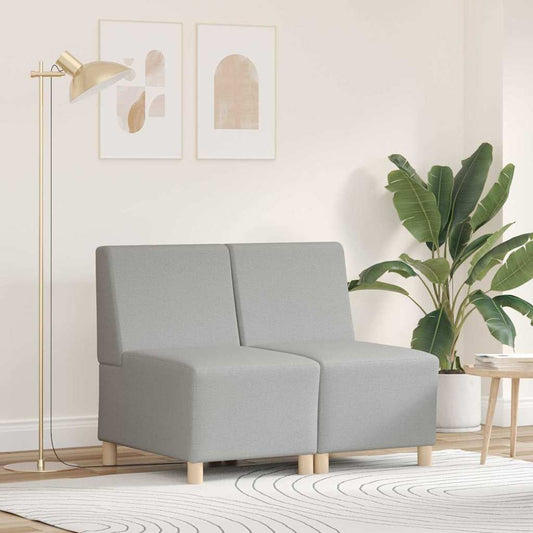 Modulsofa Enhed Uden Arme 2 Pcs Skygrå 55 X 74 X 82 Cm Stof - Hovedbillede