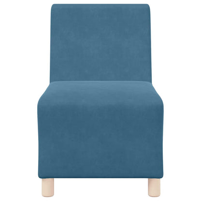 Modulsofa Enhed Uden Arme 2 Pcs Blå 55 X 74 X 82 Cm Fløjl - Billede 5