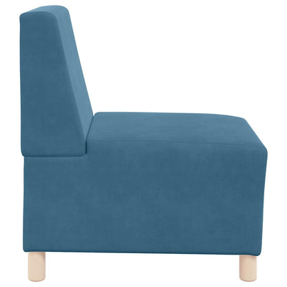 Modulsofa Enhed Uden Arme 2 Pcs Blå 55 X 74 X 82 Cm Fløjl - Billede 6