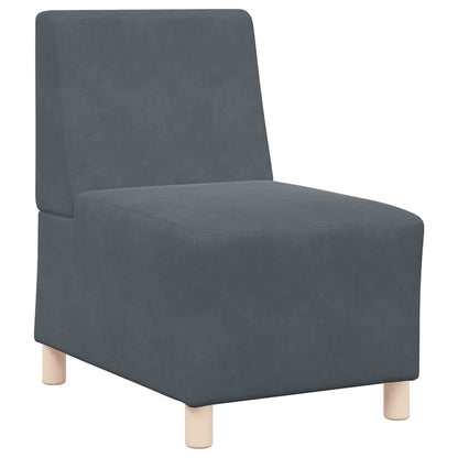 Modulsofa Enhed Uden Arme 2 Pcs Mørkegrå 55 X 74 X 82 Cm Fløjl - Billede 4