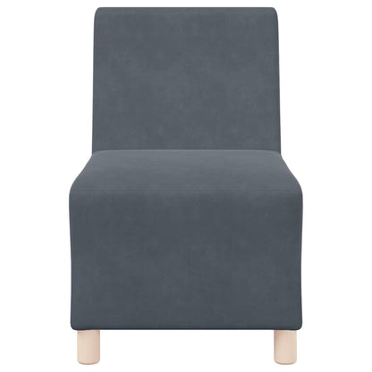 Modulsofa Enhed Uden Arme 2 Pcs Mørkegrå 55 X 74 X 82 Cm Fløjl - Billede 5