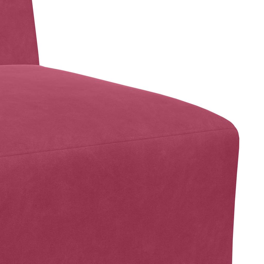 Modulsofa Enhed Uden Arme 2 Pcs Vinrød 55 X 74 X 82 Cm Fløjl - Billede 8